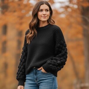 Elodie Charcoal Knit Sweater